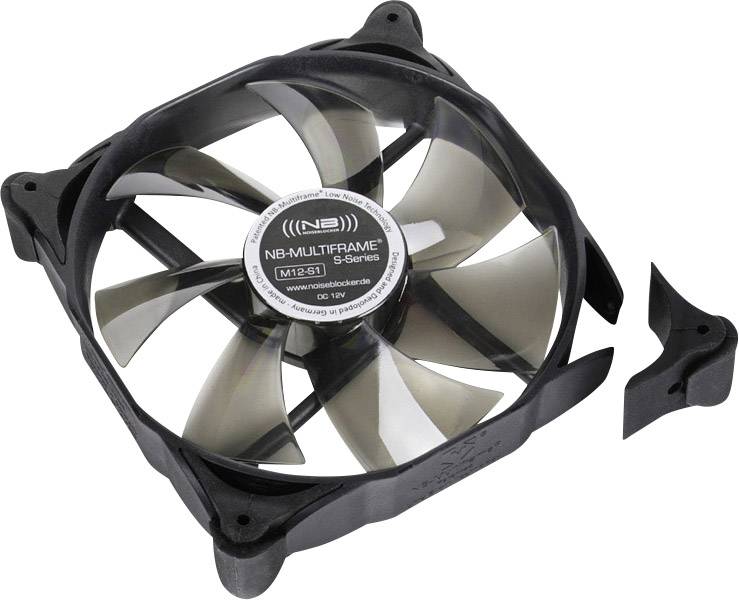NoiseBlocker Multiframe M12-1 PC-Gehäuse-Lüfter Schwarz, Grau (transparent) (B x H x T) 120 x 120 x 25 mm