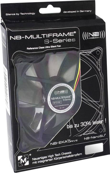 NoiseBlocker Multiframe M12-1 PC-Gehäuse-Lüfter Schwarz, Grau (transparent) (B x H x T) 120 x 120 x 25mm