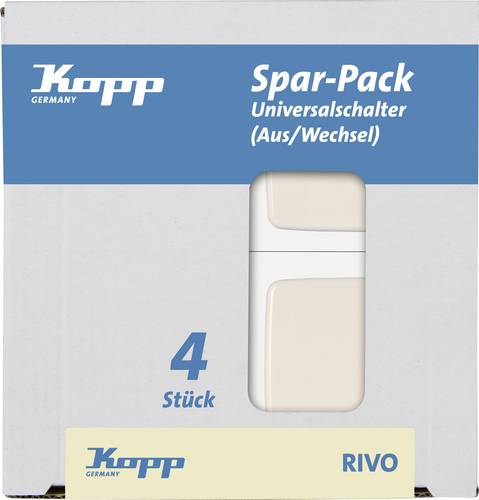 Kopp 4teilig Einsatz Ausschalter, Wechselschalter RIVO Reinweiß (RAL 9010) 581617059
