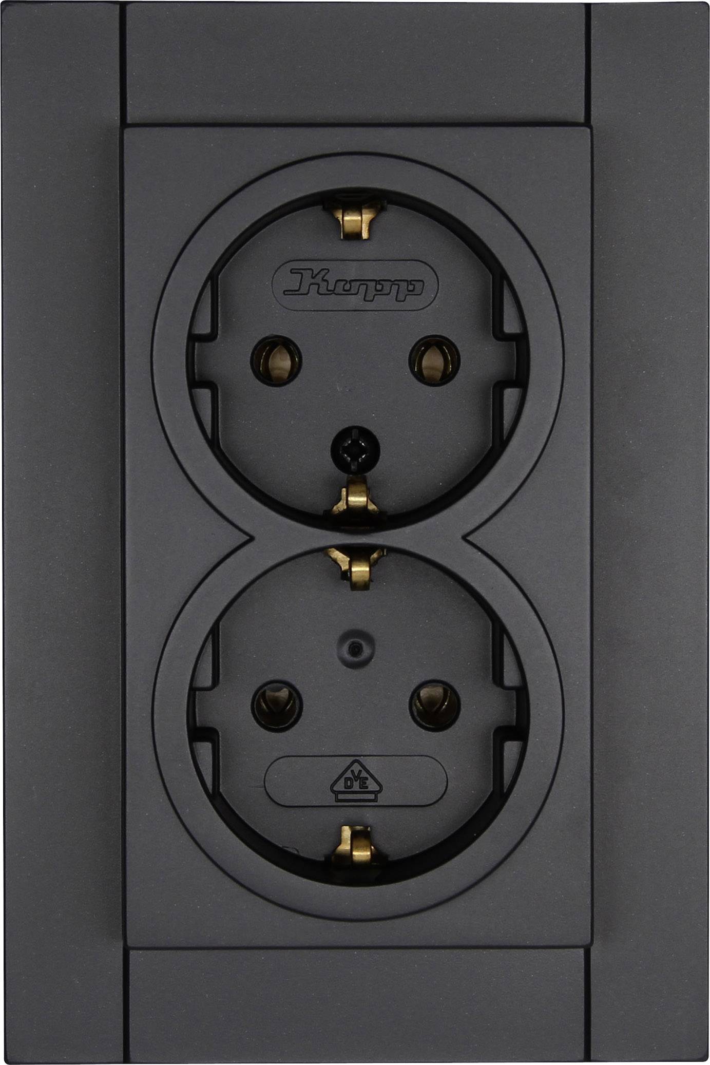 Kopp 2fach Einsatz Steckdose ATHENIS Anthrazit 929515083 1 St.