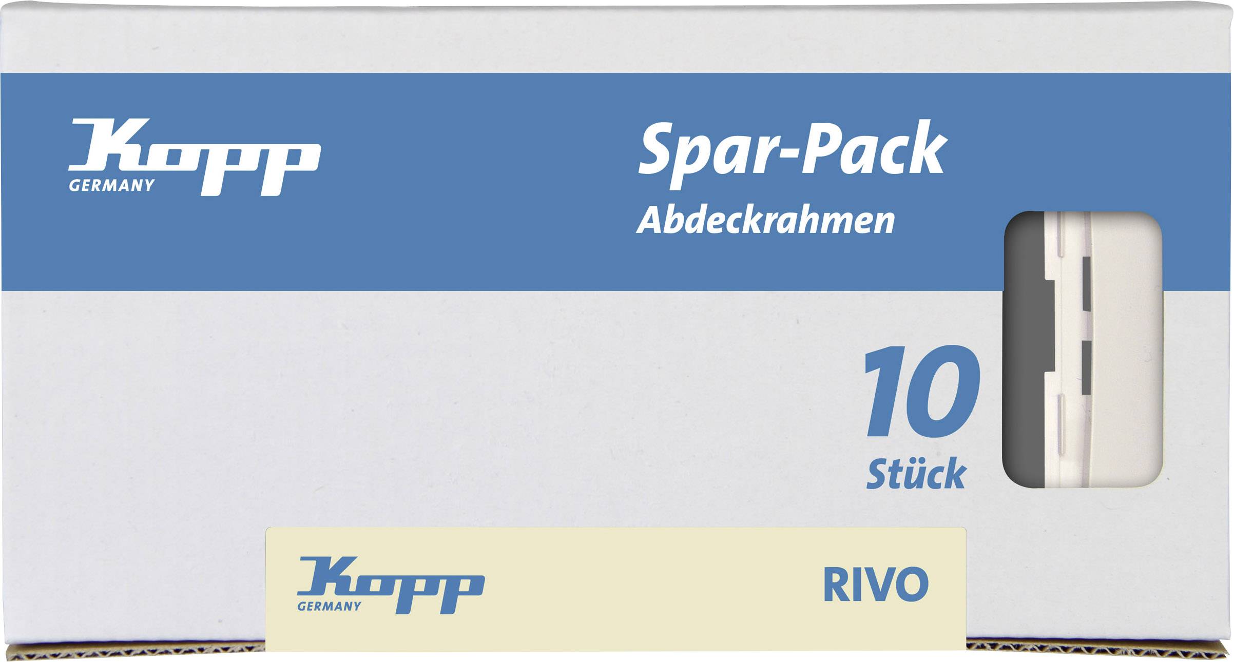 Kopp 10fach Abdeckung Steckdose RIVO Reinweiß (RAL 9010) 404517050 10 St.