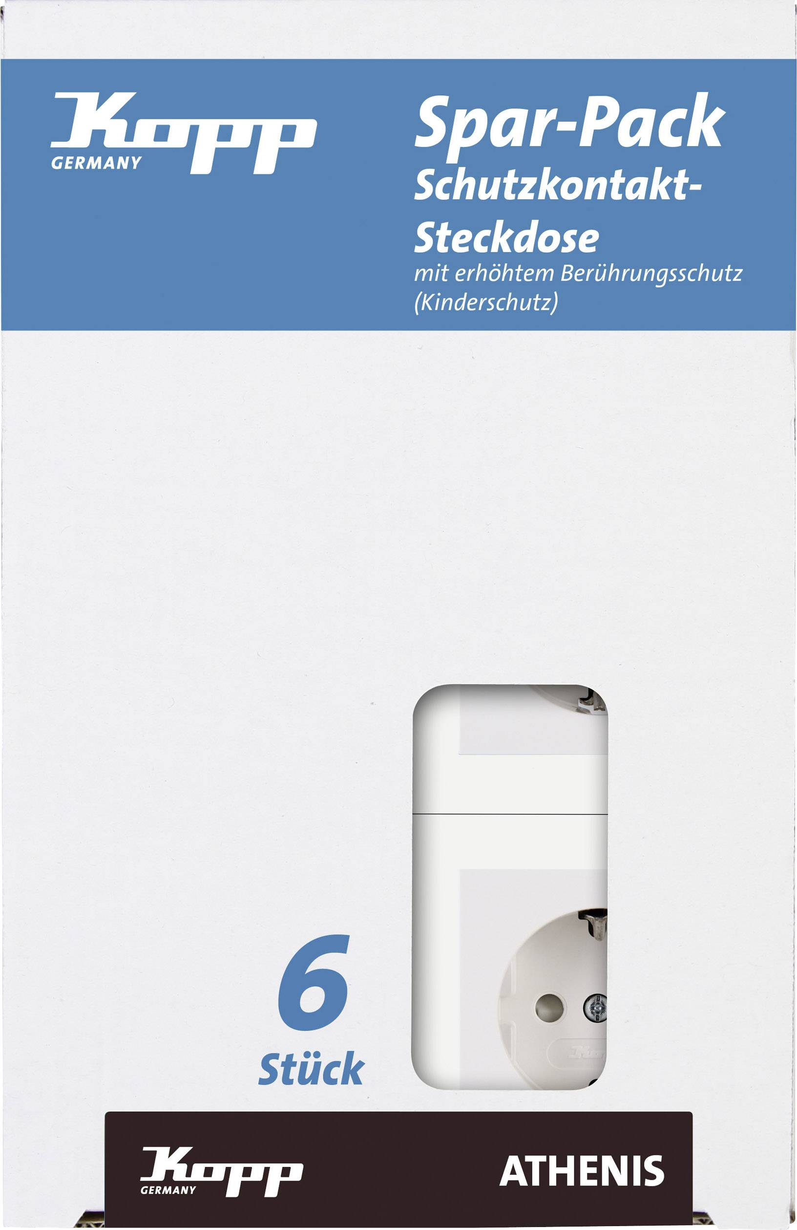 Kopp Einsatz Steckdose ATHENIS Reinweiß 943029056 6 St.