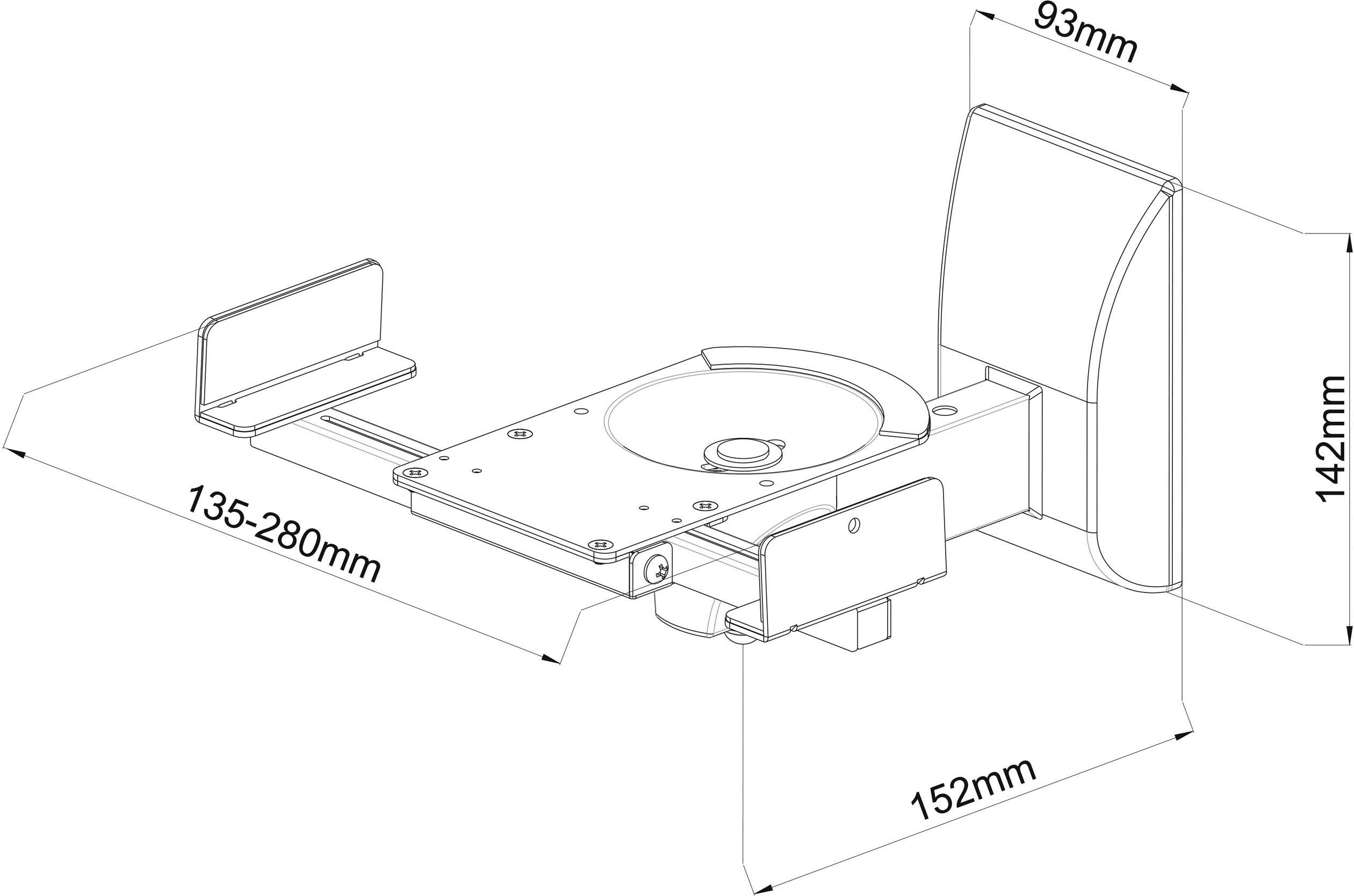 My Wall HB 5L Lautsprecher-Wandhalterung Neigbar+Schwenkbar Schwarz 1 Paar