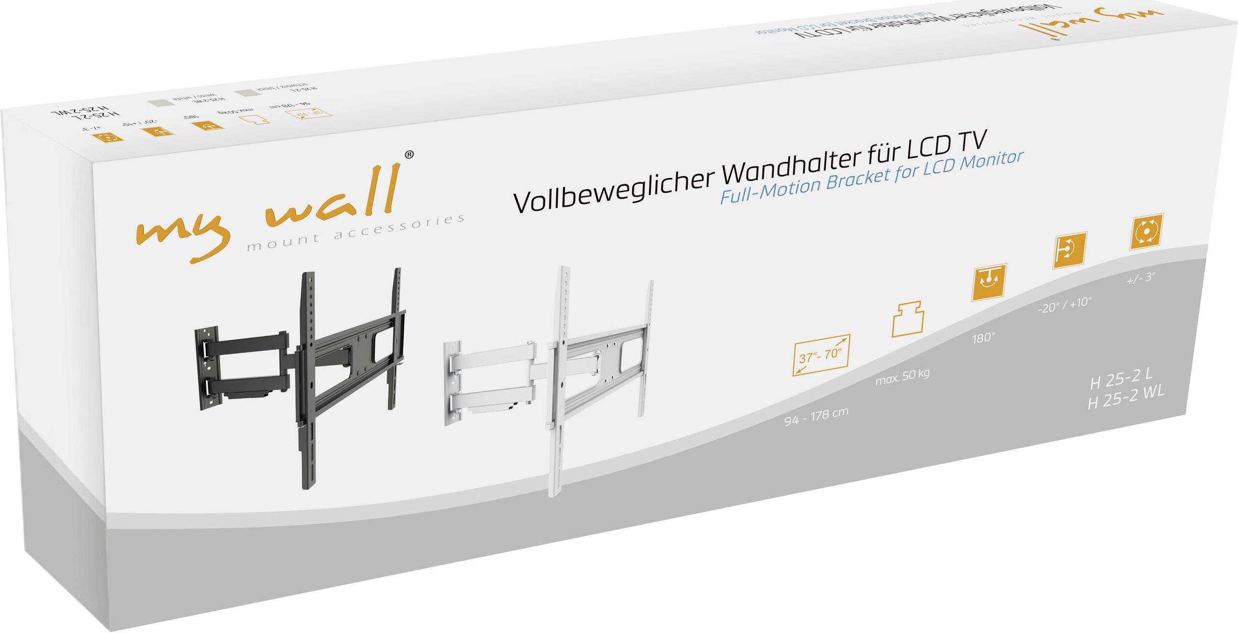 My Wall H 25-2 WL TV-Wandhalterung 94,0 cm (37") - 177,8 cm (70") Neigbar, Schwenkbar, Ausziehbar