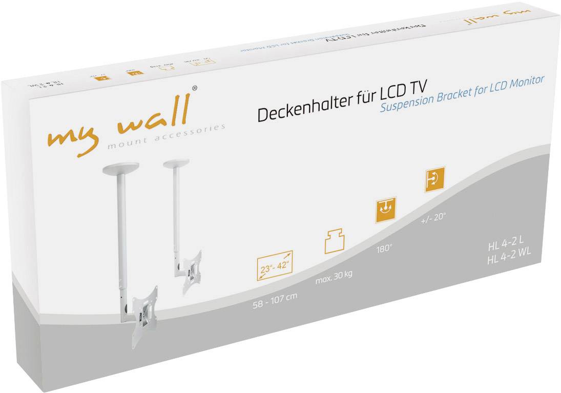 My Wall HL 4-2 WL TV-Deckenhalterung Neigbar, Ausziehbar, Schwenkbar 58,4cm (23") - 106,7cm (42") Ausziehbar, Neigbar+Schwenkbar