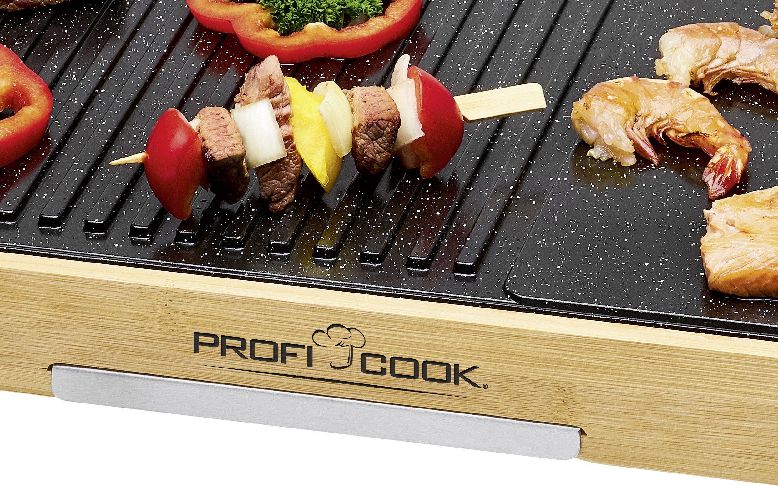 Profi Cook PC-TYG 1143 Elektro Teppan Yaki Tischgrill Holz, Schwarz
