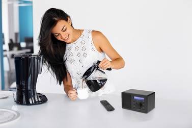 Renkforce RF-IR-MONO1 Internet Tischradio Internet Bluetooth®, AUX, WLAN, Internetradio DLNA-fähig Schwarz