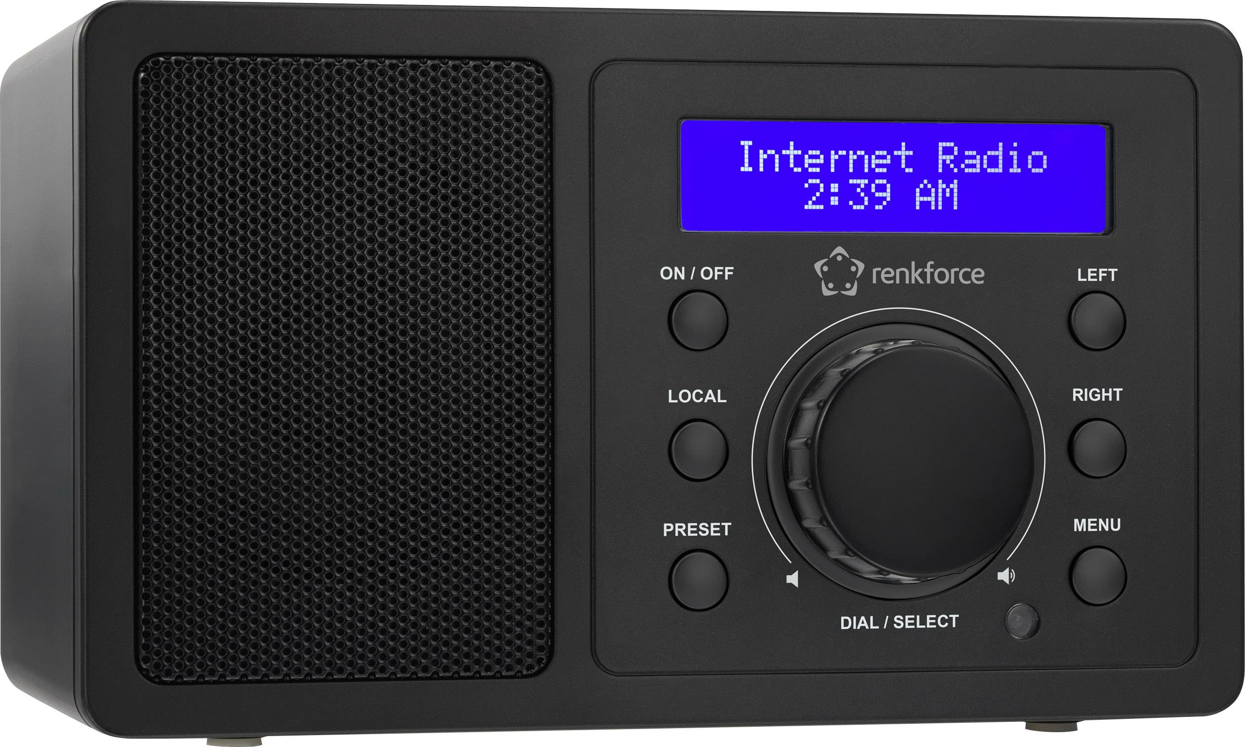 Renkforce RF-IR-MONO1 Internet Tischradio Internet Bluetooth®, AUX, WLAN, Internetradio DLNA-fähig Schwarz