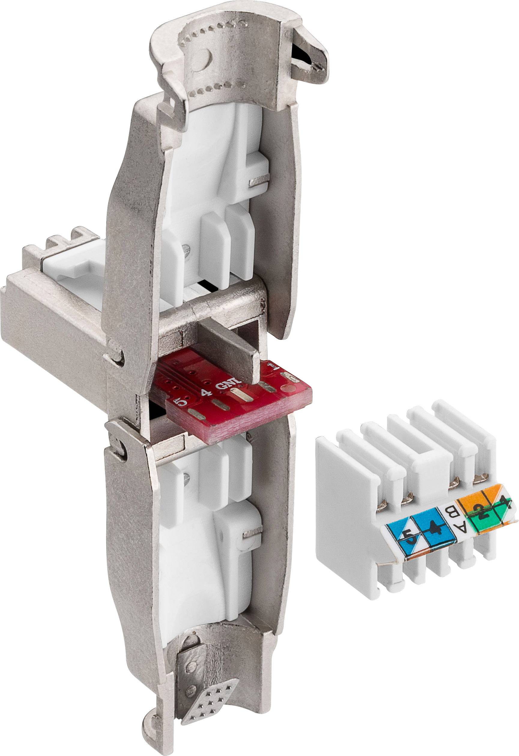 TRU Components CAT 6a RJ45 Steckverbinder, werkzeugfrei 1610346 Stecker, gerade Polzahl Sensoren 8P8C 1St.