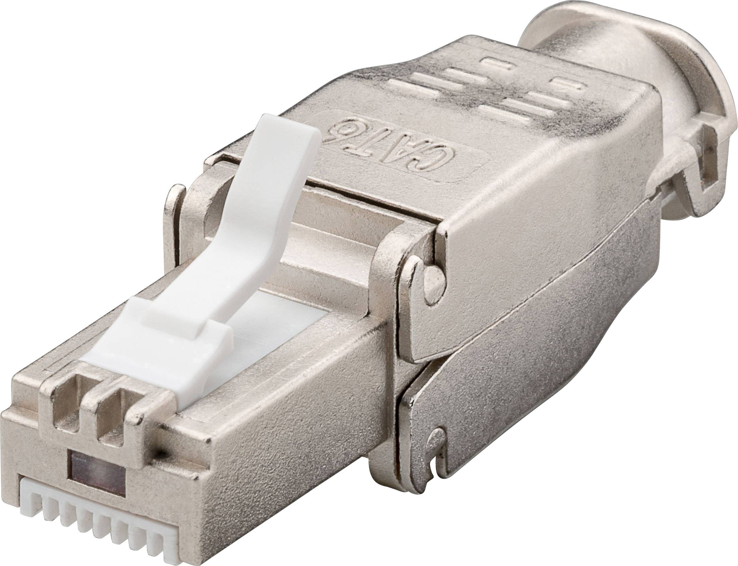 TRU Components CAT 6 RJ45 Steckverbinder, werkzeugfrei 1610347 Stecker, gerade Polzahl Sensoren 8P8C 1St.