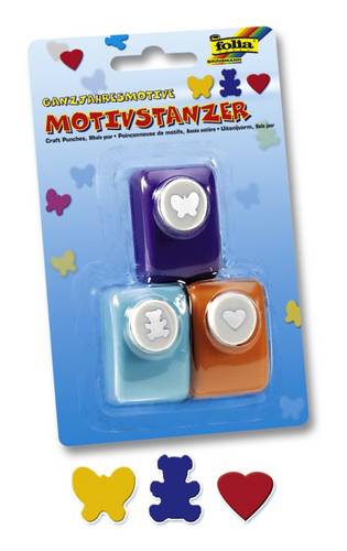 Motivstanzer 3 Motive Herz, Bär, Schme
