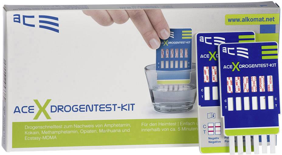 ACE Kit X 100338 Drogentest-Kit Urintest, Wischtest Prüfbare Drogen=Amphetamine, MDMA, Methamphetam