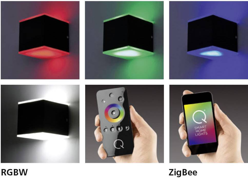 Paul Neuhaus Q® LED-Außenwandleuchte Q®-Amin  LED fest eingebaut 9.6 W RGBW