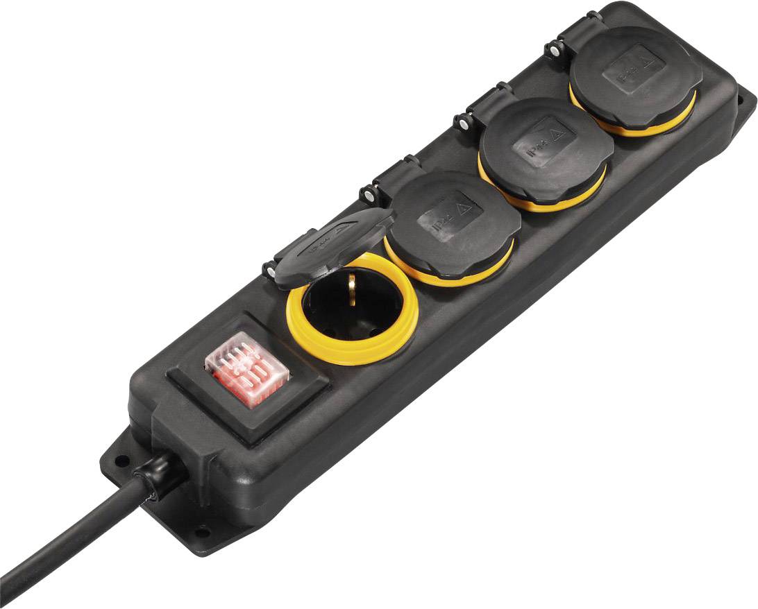 Hama 137284 Steckdosenleiste mit Schalter 4fach Schwarz Schutzkontakt 1 St.