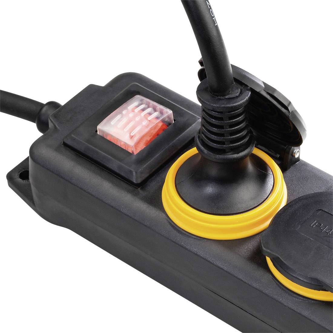 Hama 137284 Steckdosenleiste mit Schalter 4fach Schwarz Schutzkontakt 1 St.