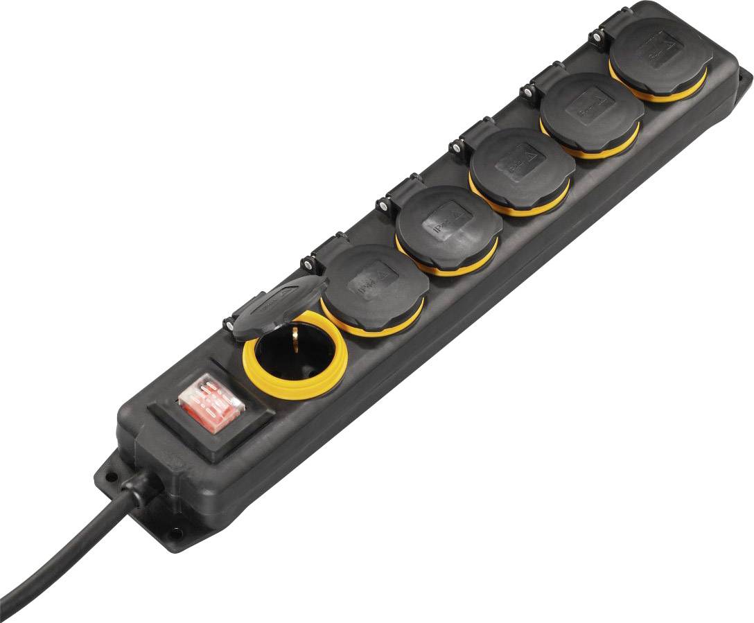 Hama 137286 Steckdosenleiste mit Schalter 6fach Schwarz Schutzkontakt 1 St.