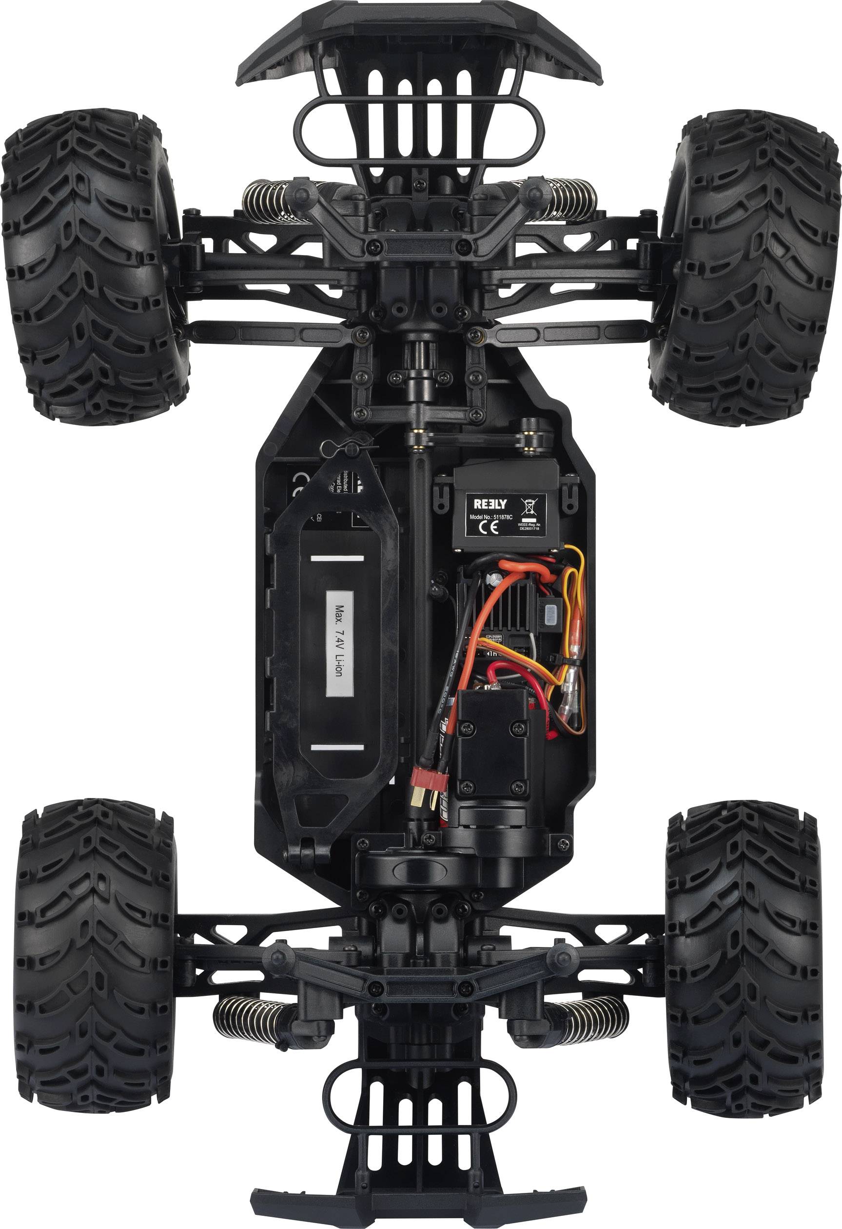 Reely Cyclone Brushed 1:10 RC Einsteiger Modellauto Elektro Monstertruck Allradantrieb (4WD) 100% RtR 2,4GHz inkl. Akku