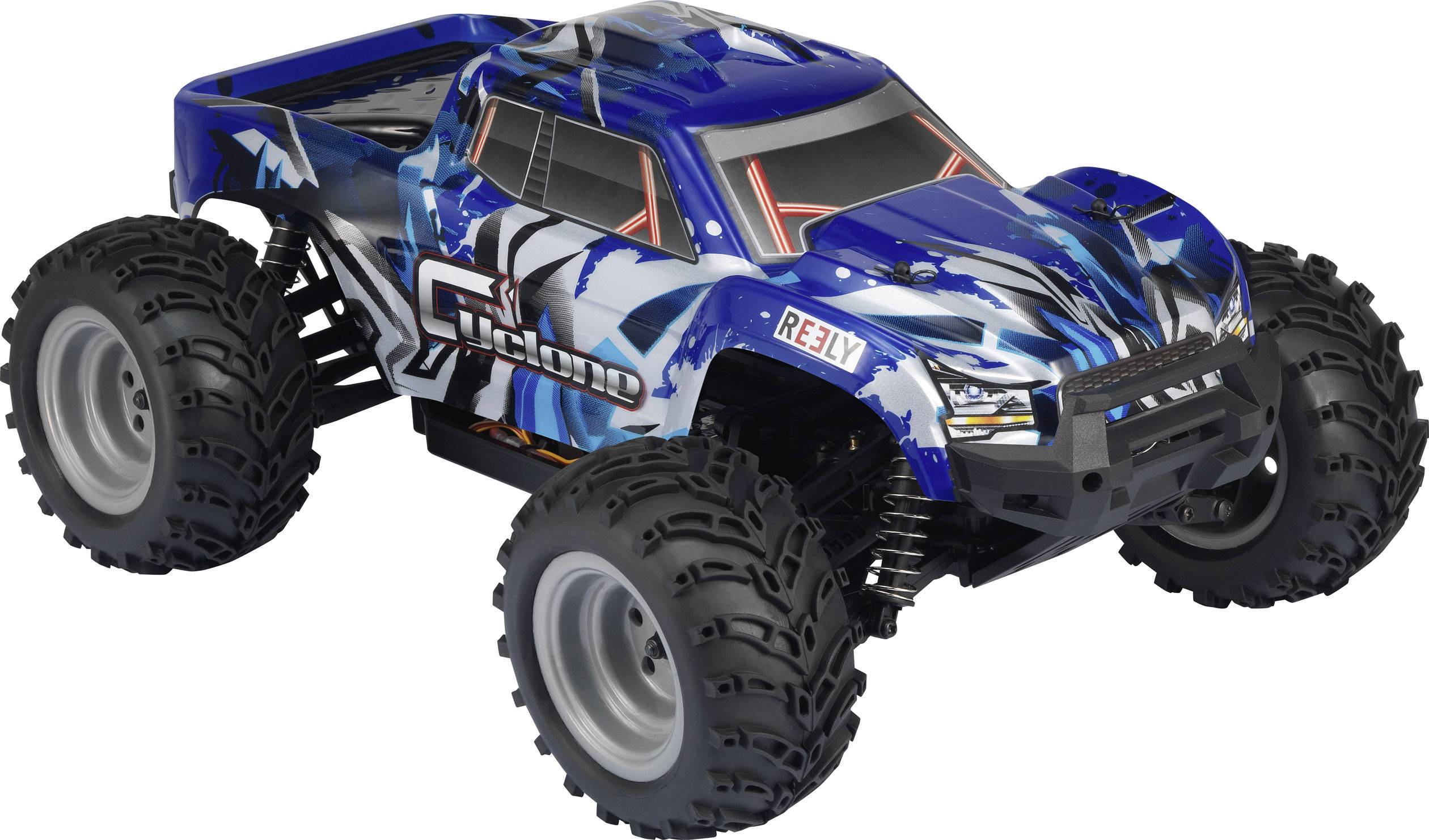Reely Cyclone Brushed 1:10 RC Einsteiger Modellauto Elektro Monstertruck Allradantrieb (4WD) 100% RtR 2,4GHz inkl. Akku