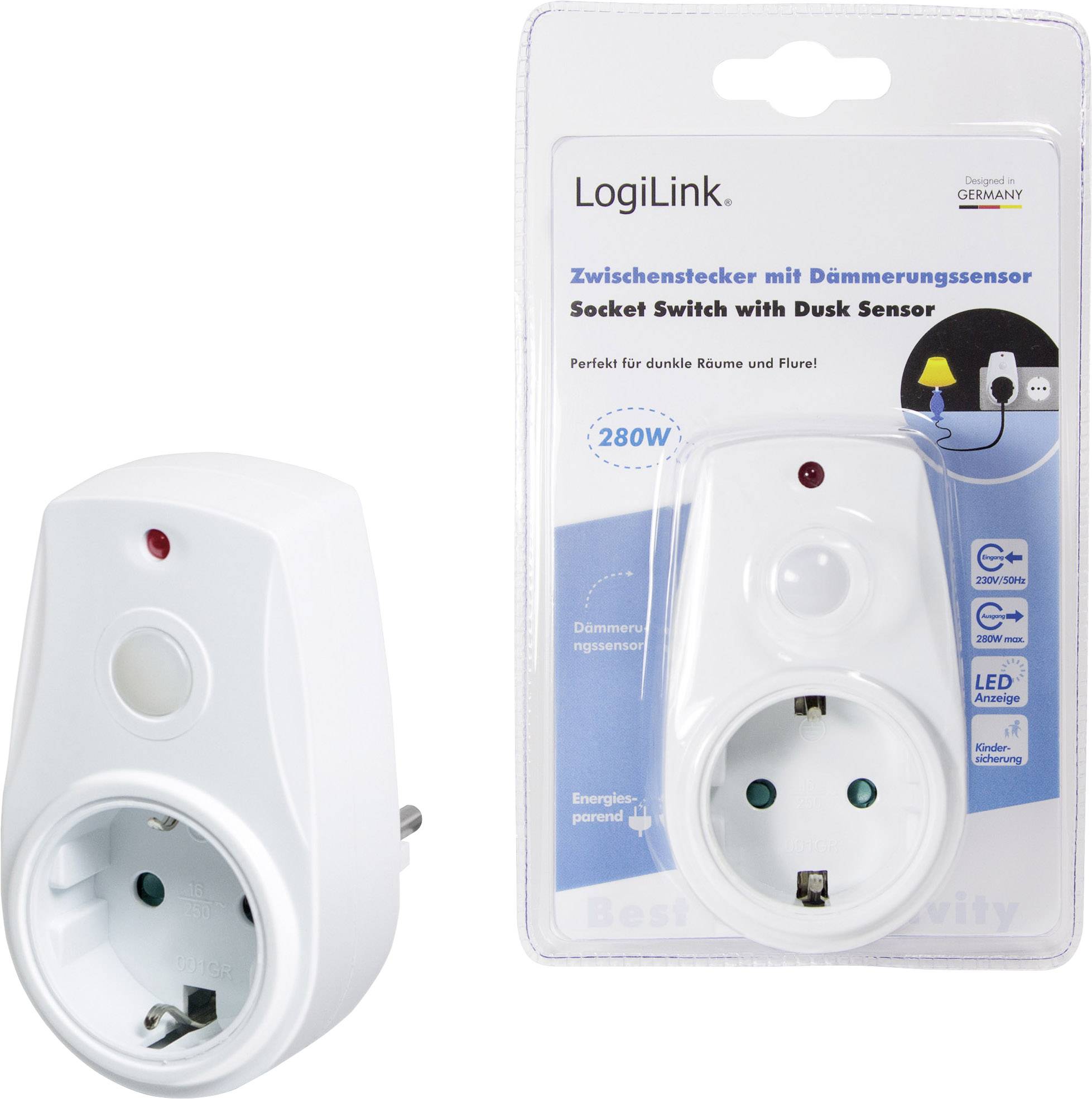 LogiLink PA0152 Dämmerungsschalter Weiß 230 V