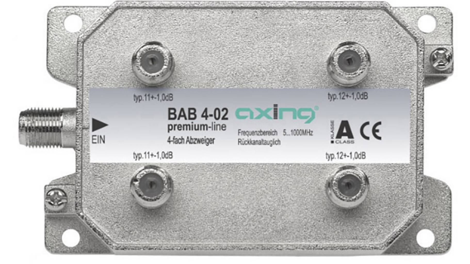 Axing BAB 16-02 16-weg kraan (5-1006 MHz) voor CATV DVB-T metalen behuizing Axing BAB 16-02 16-weg kraan (5-1006 MHz) voor CATV DVB-T metalen behuizing