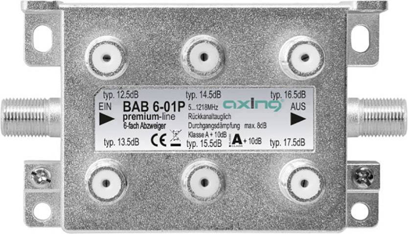 Axing BAB 6-01P Kabel-TV Abzweiger 6-fach 5 - 1218 MHz