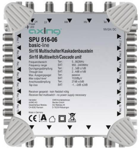 Axing SPU 516-06 SAT Multischalter Kaskade Teilnehmer-Anzahl: 16