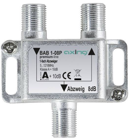 Axing BAB 1-08P Kabel-TV Abzweiger 1-fach 5 - 1218 MHz