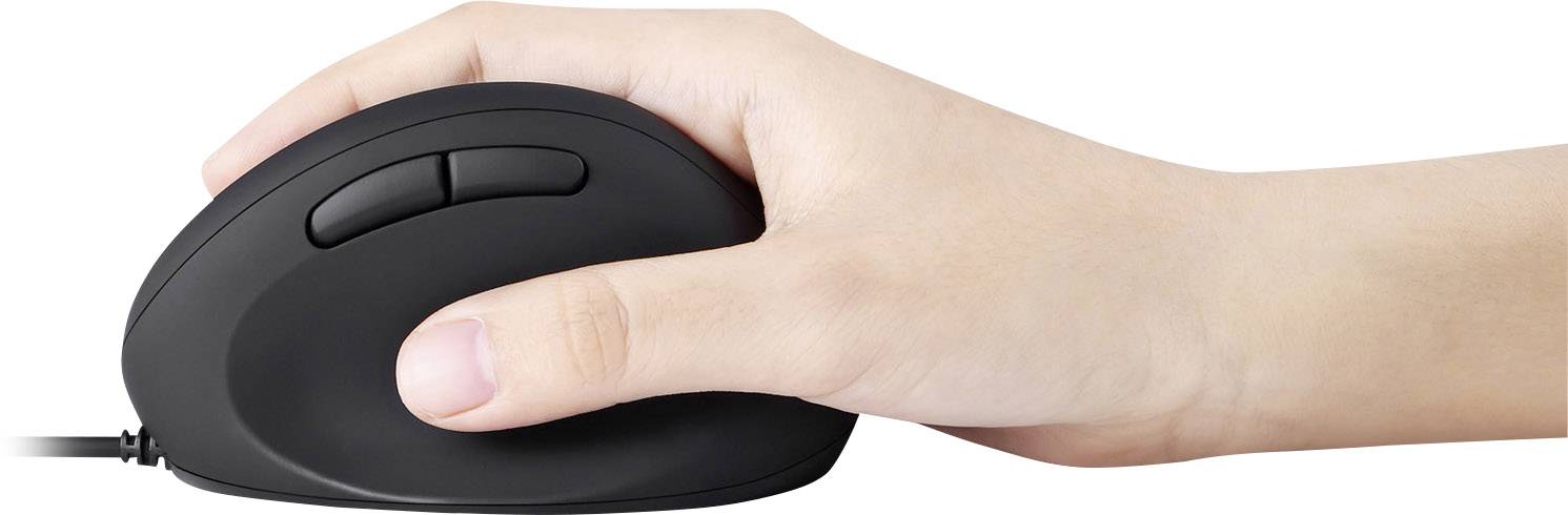 Perixx Perimice-519 Ergonomische Maus USB Optisch Schwarz 6 Tasten 1600 dpi Ergonomisch