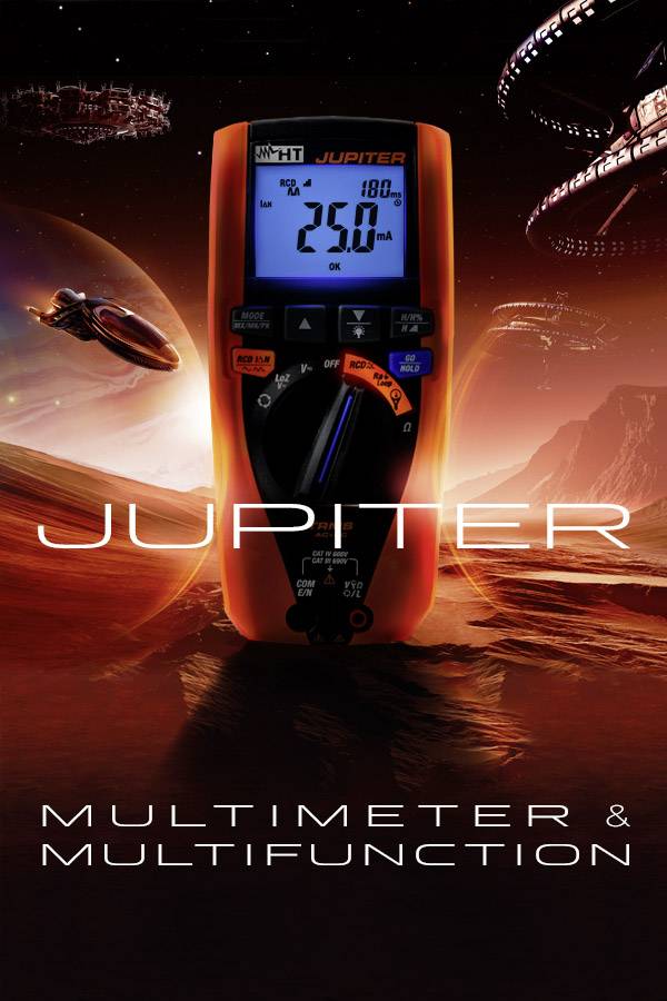 HT Instruments JUPITER Hand-Multimeter, RCD Tester kalibriert (ISO) digital LoZ CAT IV 600 V, CAT I