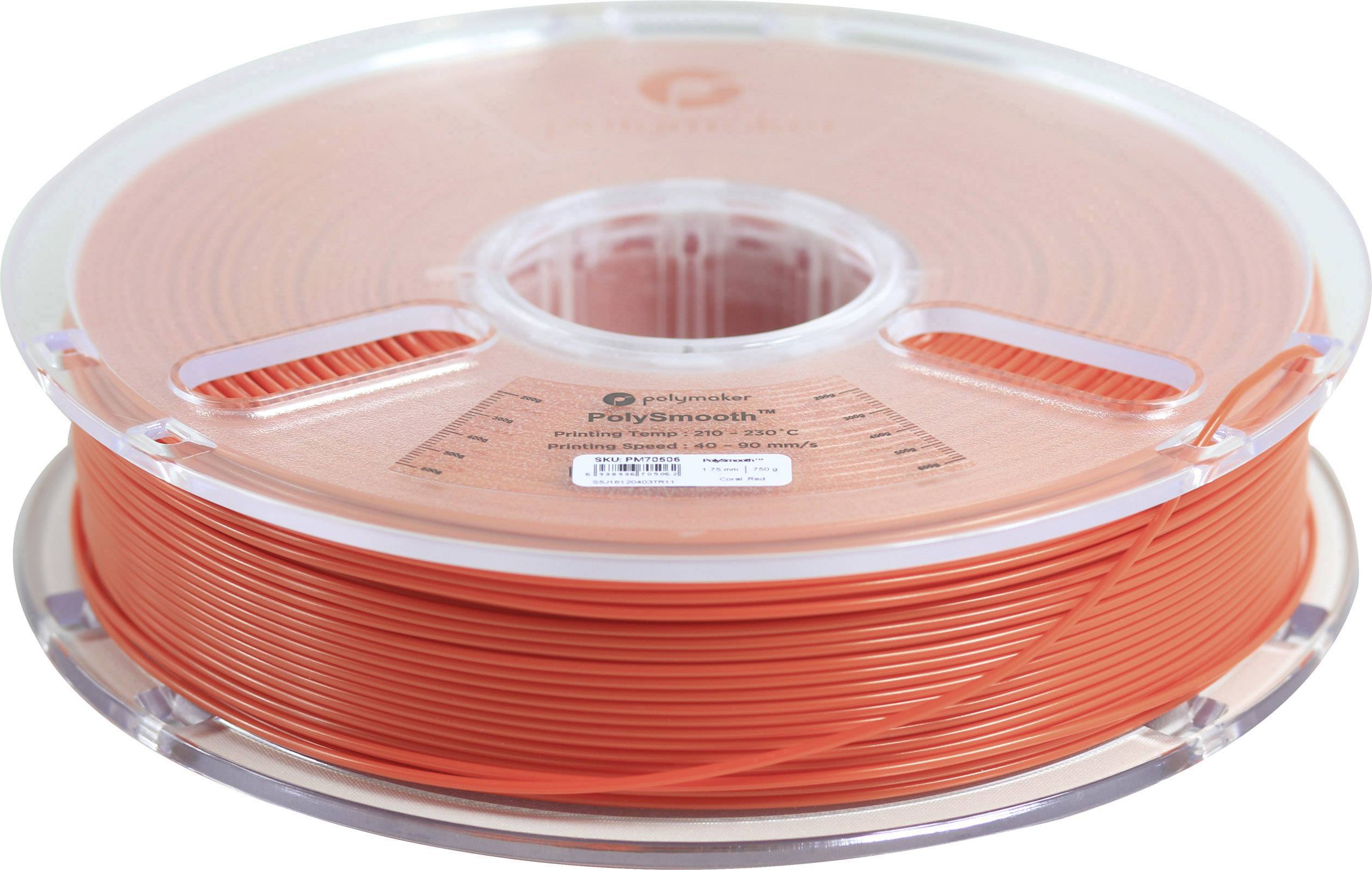Polymaker 1612096 70506 Filament PVB 1.75mm 750g Rot PolySmooth 1St.