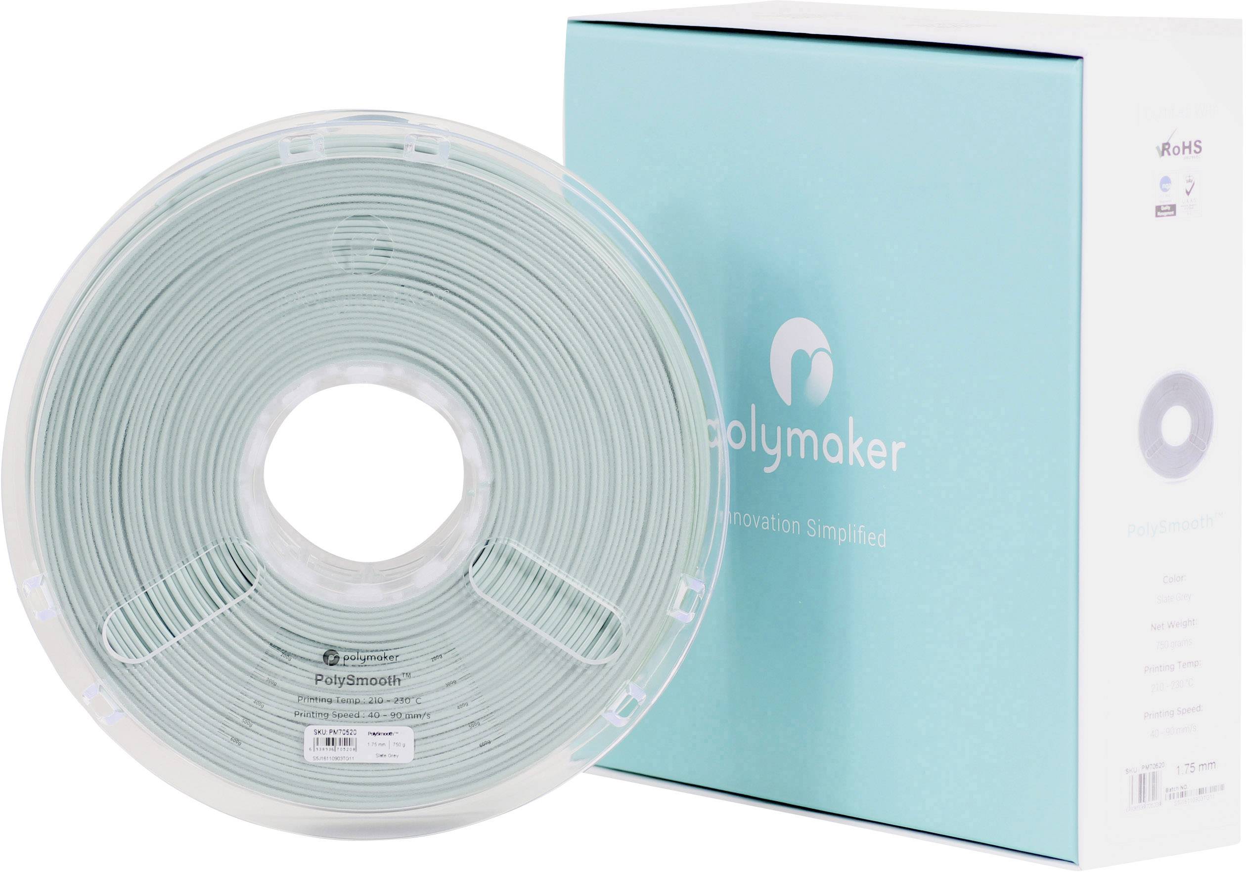 Polymaker 1612150 70520 Filament 1.75mm 750g Grau PolySmooth 1St.