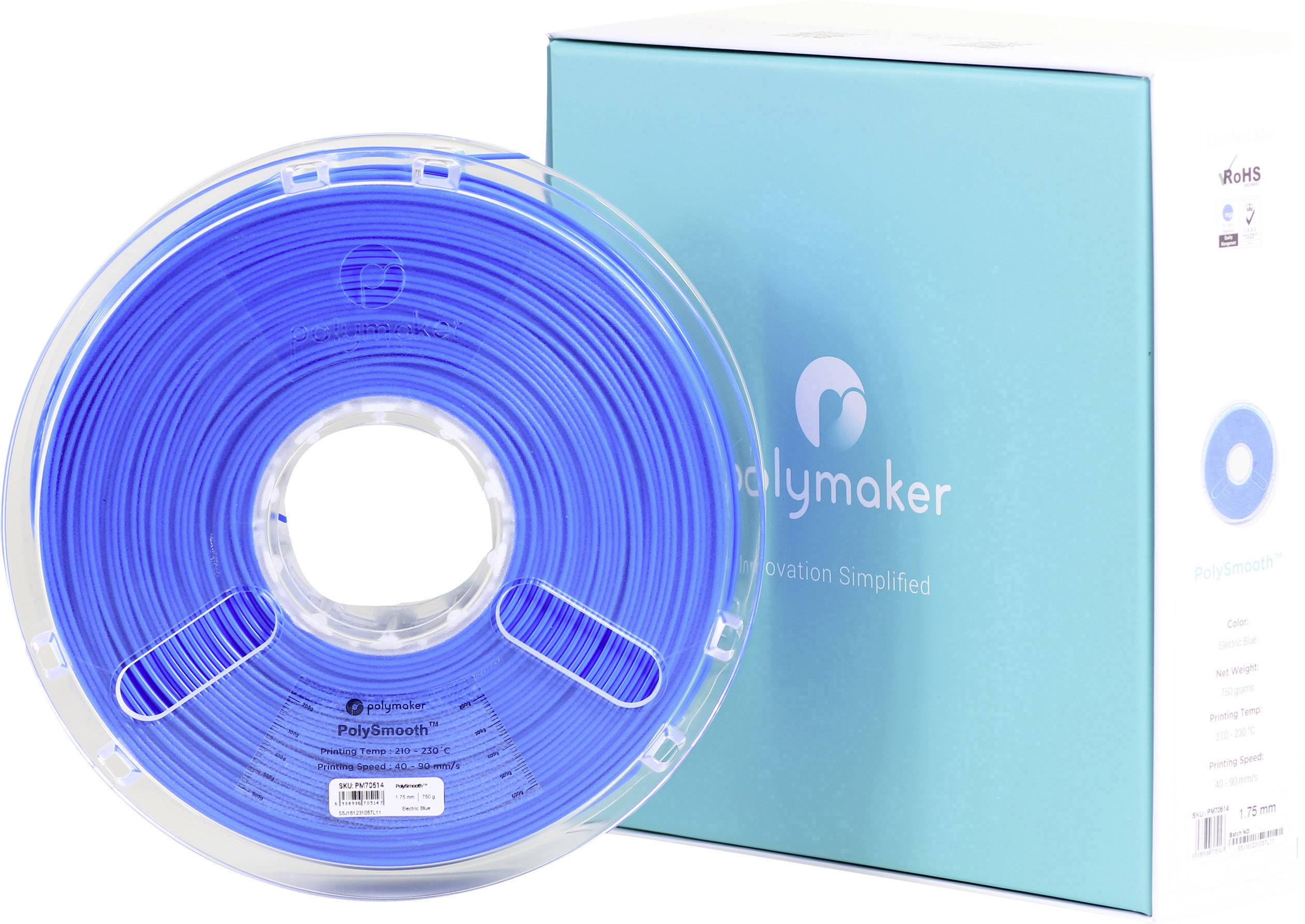 Polymaker 1612152 70514 Filament 1.75mm 750g Blau PolySmooth 1St.