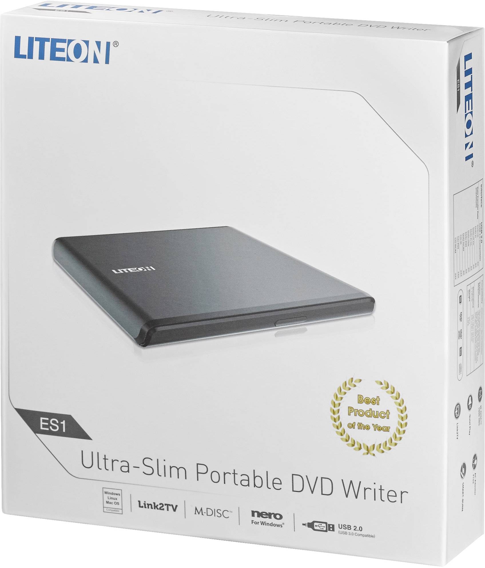 Lite-On DVD-Brenner Extern Retail USB 2.0 Schwarz