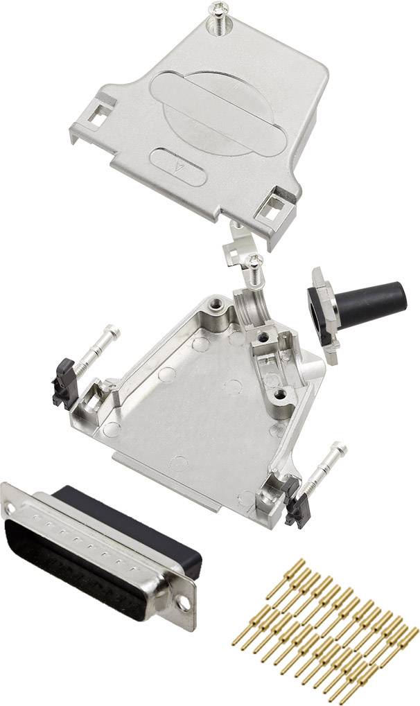 Encitech D45ZF25-DBCP25-K 6355-0049-03 D-SUB Stiftleisten-Set 45° Polzahl: 25 Crimpen 1St.
