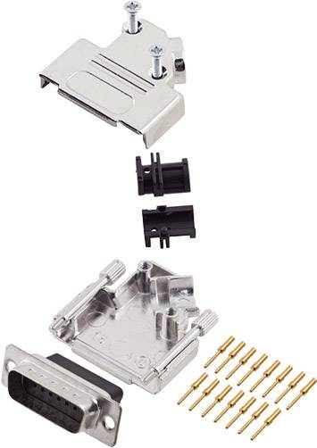 Encitech D45ZK15-DBCP-K 6355-0051-02 D-SUB Stiftleisten-Set 45 ° Polzahl: 15 Crimpen 1 St.