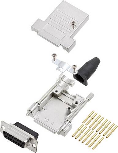 DTSL09-T-JSRG-DBCS15-K 6355-0069-12 D-SUB Buchsenleisten-Set 180° Polzahl: 15 Crimpen 1St.