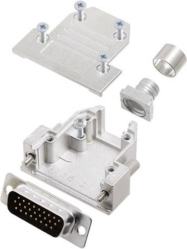 DCRP15-HDP26-CF65-CS80-K 6355-0882-02 D-SUB Stiftleisten-Set 180° Polzahl: 15 Lötkelch 1S