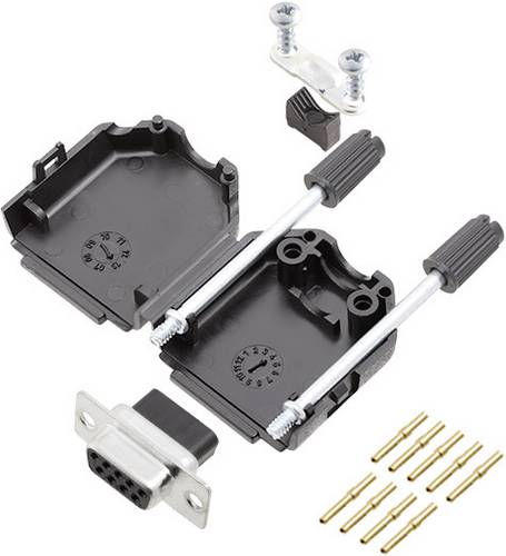 Encitech 6355-0078-11 D-Sub Receptacle set 180° 9-pin Crimp 1pc