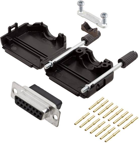 Encitech DPPK15-BK-DBCS-K 6355-0078-12 D-SUB Buchsenleisten-Set 180 ° Polzahl: 9 Crimpen 1 St.