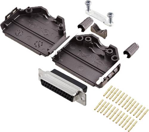 DPPK25-BK-DBCS-K 6355-0078-13 D-SUB Buchsenleisten-Set 180° Polzahl: 25 Crimpen 1St.