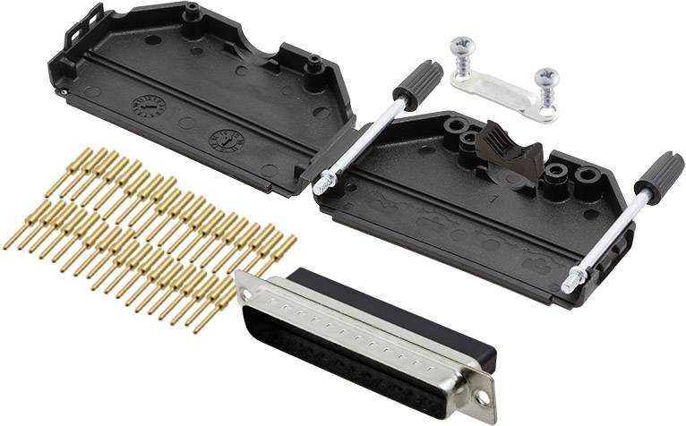 Encitech DPPK37-BK-DBCP-K 6355-0078-04 D-SUB Stiftleisten-Set 180 ° Polzahl: 37 Crimpen 1 St.
