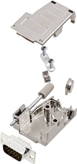 Encitech DSSK09-M-HDP15-K 6355-0085-01 D-SUB Stiftleisten-Set 45 °, 180 ° Polzahl: 15 Lötkelch 1 S