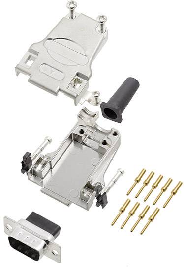 Encitech DTZF09-DBCP-K 6355-0048-01 D-SUB Stiftleisten-Set 180° Polzahl: 9 Crimpen 1St.
