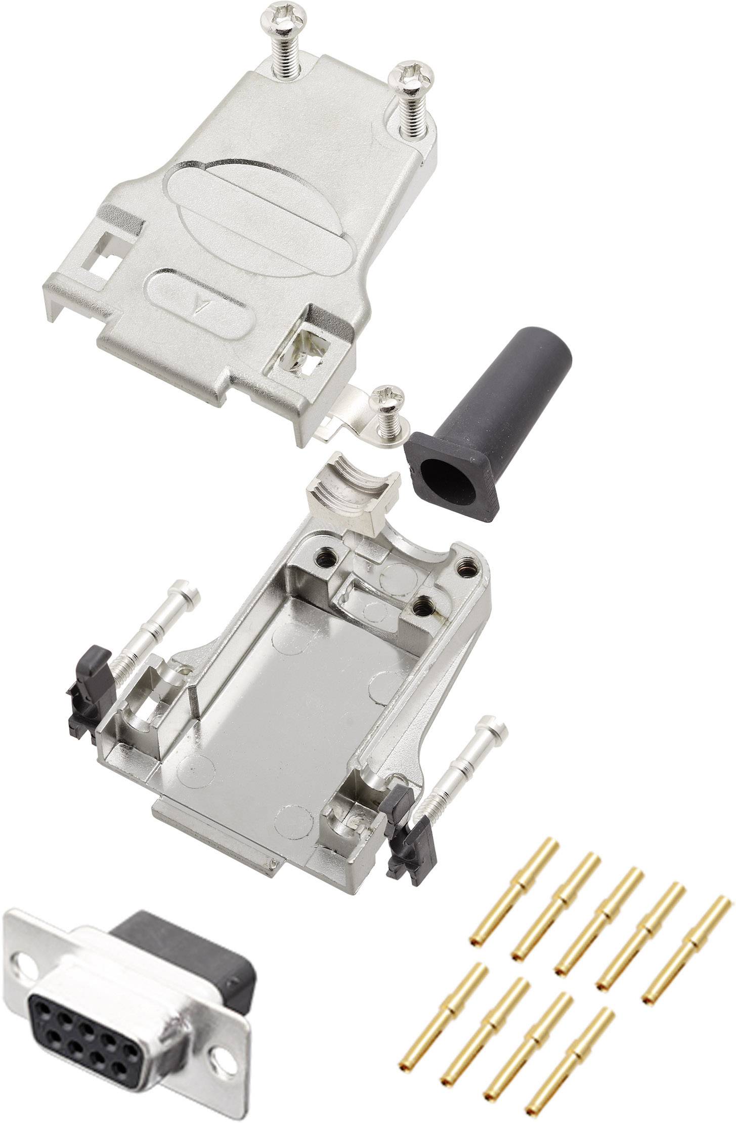 Encitech DTZF09-DBCS-K 6355-0048-11 D-SUB Buchsenleisten-Set 180 ° Polzahl: 9 Crimpen 1 St.