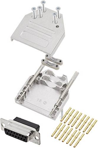 DTZI15-DBCS-K 6355-0079-12 D-SUB Buchsenleisten-Set 180° Polzahl: 15 Crimpen 1St.