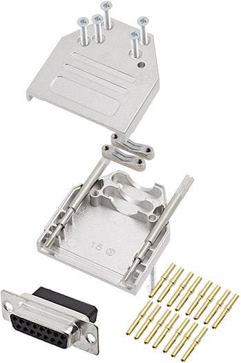 Encitech DTZI15-DBCS-K 6355-0079-12 D-SUB Buchsenleisten-Set 180° Polzahl: 15 Crimpen 1St.
