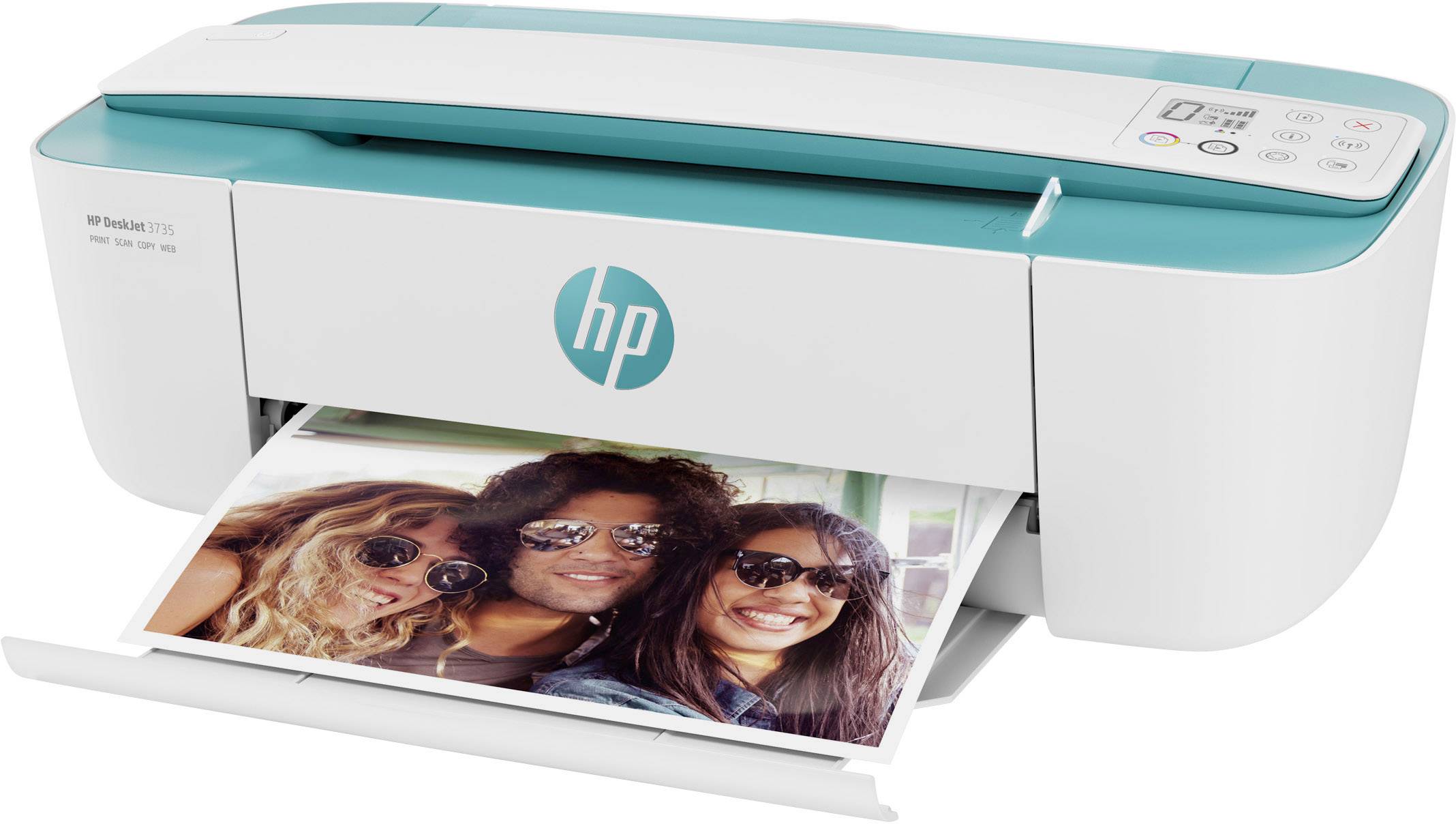 HP HP DeskJet 3735 All-in-One Multifunktionsdrucker Tintenstrahl Farbe A4 Drucker, Scanner, Kopierer WLAN