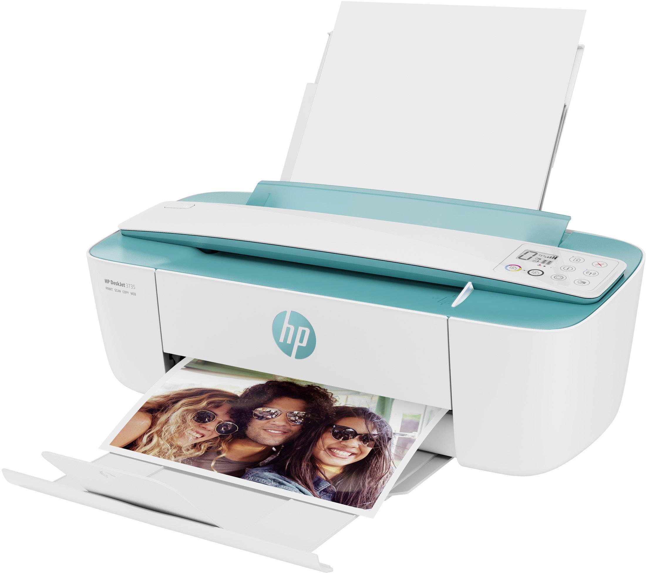 HP HP DeskJet 3735 All-in-One Multifunktionsdrucker Tintenstrahl Farbe A4 Drucker, Scanner, Kopierer WLAN