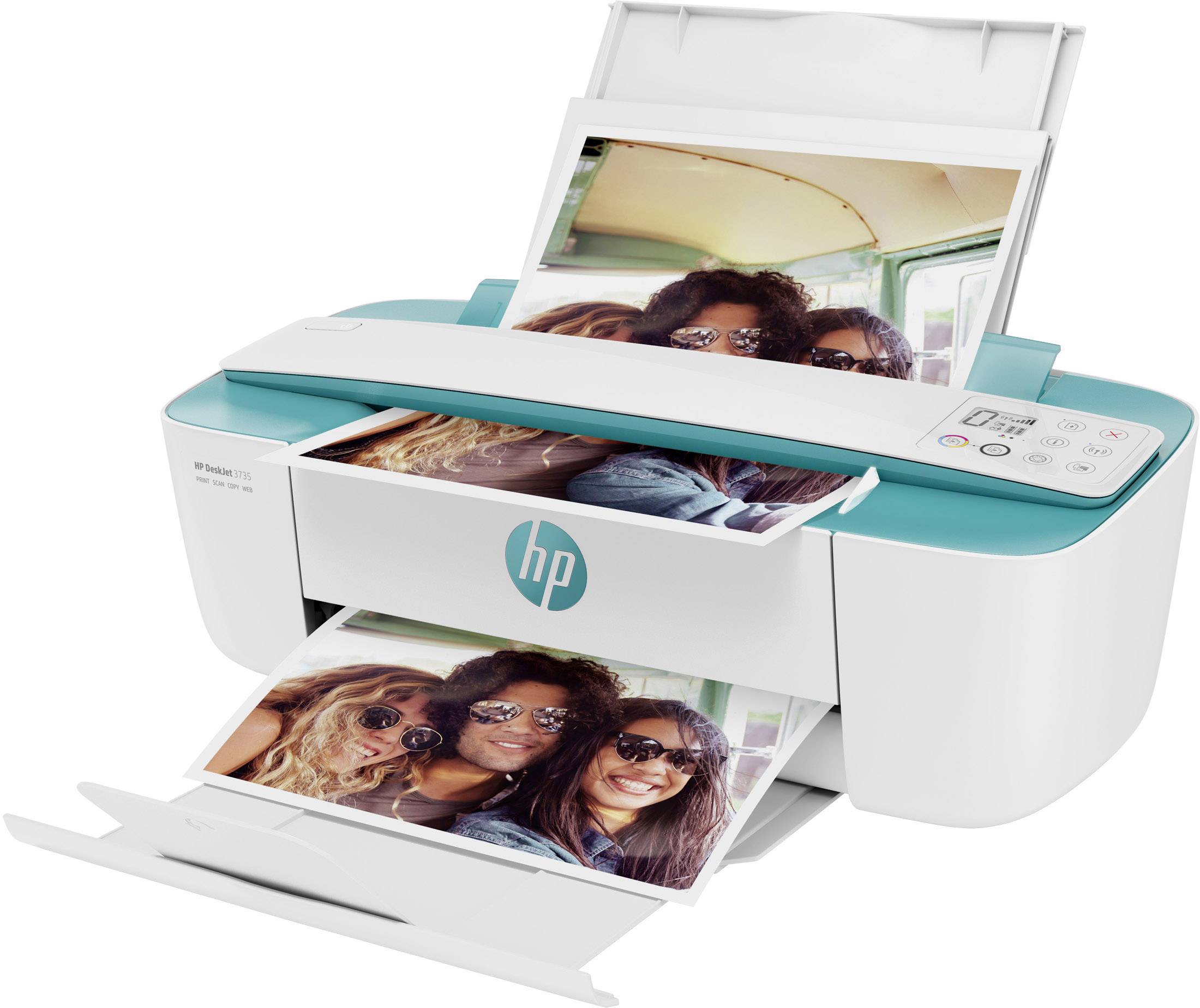 HP HP DeskJet 3735 All-in-One Multifunktionsdrucker Tintenstrahl Farbe A4 Drucker, Scanner, Kopierer WLAN