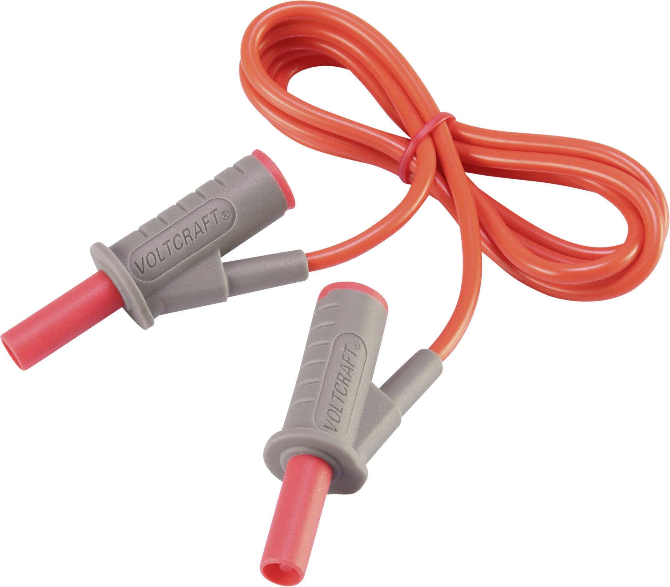 VOLTCRAFT MSB-501 Sicherheits-Messleitung Lamellenstecker 4mm Lamellenstecker 4mm 1.00m Rot 1St.